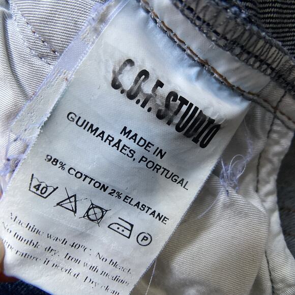 C.O.F. Studio Model M1 Jeans Men Sz 32x29 Blue Worn Wash Slim True - Picture 5 of 13